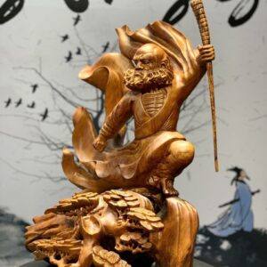 Tượng Đạt Ma Múa Võ Gỗ Hương