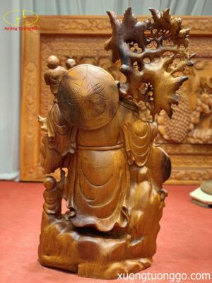 Tượng Di Lặc Ngũ Tiểu Vác Đào Gỗ Hương