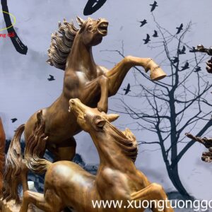 Tượng Song Mã Gỗ Xá Xị