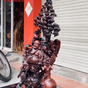 Di Lặc Ngũ Tiểu Đứng Cây Tùng Trắc