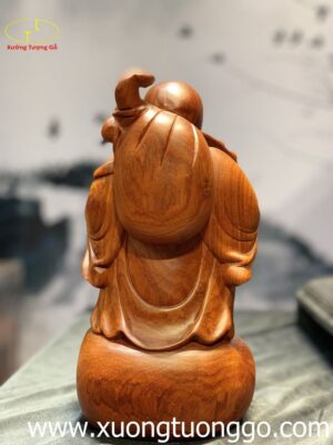 Tượng Di Lặc Đứng Bao Tiền Gỗ Hương