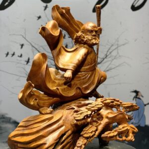 Tượng Đạt Ma Múa Võ Gỗ Hương