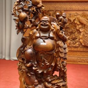 Tượng Di Lặc Ngũ Tiểu Vác Đào Gỗ Hương