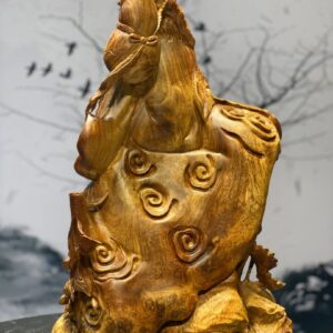 Tượng Ông Thọ Cầm Đào Gỗ Nu