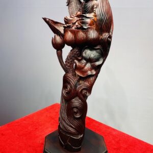 Phật Ngự Đài Sen Gỗ Trắc Đỏ Đen