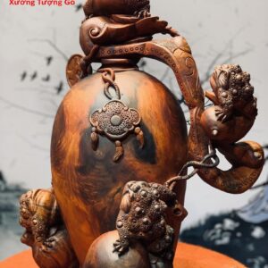 Ngũ Cóc Chấn Chum Tiền Gậy Như Ý Trắc