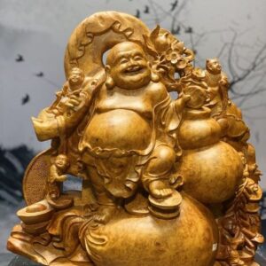 Tượng Di Lặc Ngũ Tiểu Vác Cành Đào
