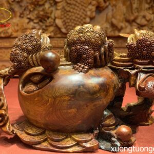 Tượng Tam Cóc Chấn Chum Tiền Gỗ Hương