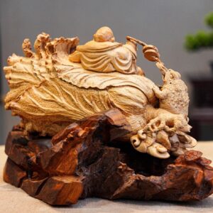 Di Lặc Ngồi Bắp Cải Gỗ Hoàng Đàn Tuyết Lạng Sơn