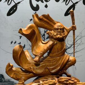 Tượng Đạt Ma Múa Võ Gỗ Hương