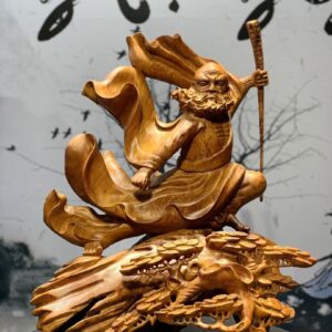 Tượng Đạt Ma Múa Võ Gỗ Hương