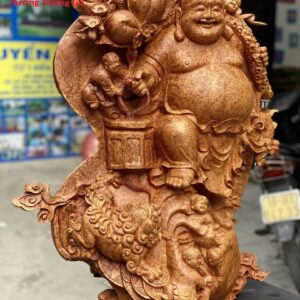 Di Lặc Ngũ Tiểu Vác Đào Đứng Bao Tiền Nu Hương
