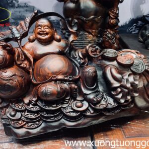 Tượng Phật Di Lặc Ngồi Bao Dơi Gỗ Trắc
