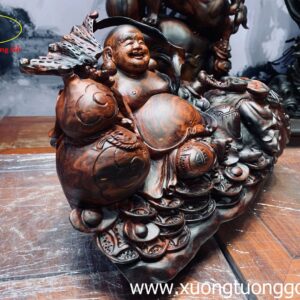Tượng Phật Di Lặc Ngồi Bao Dơi Gỗ Trắc