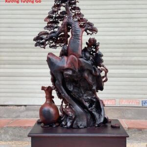Di Lặc Ngũ Tiểu Đứng Cây Tùng Trắc