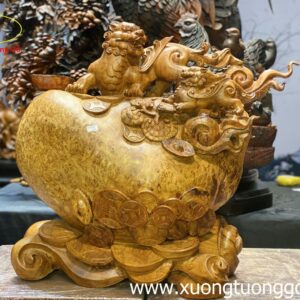 Tượng Tỳ Hiu Chấn Bao Tiền Gỗ HƯơng