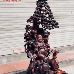 Di Lặc Ngũ Tiểu Đứng Cây Tùng Trắc