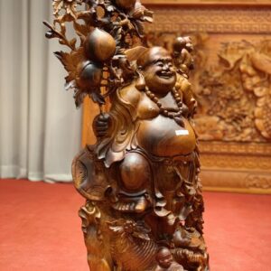 Tượng Di Lặc Ngũ Tiểu Vác Đào Gỗ Hương