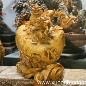 Tượng Tỳ Hiu Chấn Bao Tiền Gỗ HƯơng