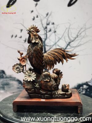Tượng Gia Đình Gà Hoa Đồng Tiền