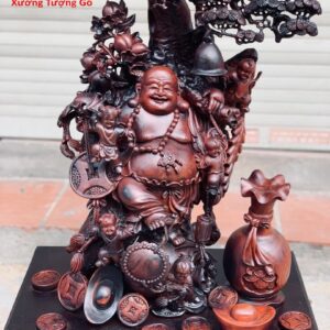Di Lặc Ngũ Tiểu Đứng Cây Tùng Trắc