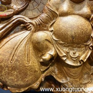 Tượng Di Lặc Tam Tiểu Kéo Bao Gỗ Nu