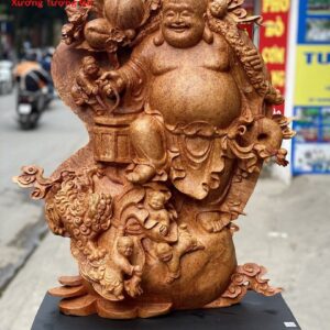 Di Lặc Ngũ Tiểu Vác Đào Đứng Bao Tiền Nu Hương