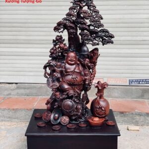 Di Lặc Ngũ Tiểu Đứng Cây Tùng Trắc
