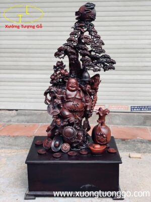 Di Lặc Ngũ Tiểu Đứng Cây Tùng Trắc