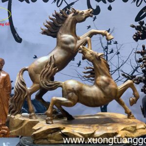 Tượng Song Mã Gỗ Xá Xị