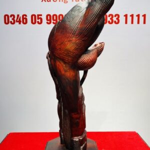 Phật Ngự Đài Sen Gỗ Trắc Đỏ Đen
