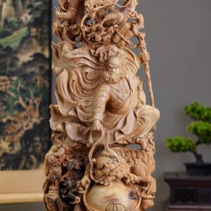 Tượng Đạt Ma Hàng Long Phục Lân Gỗ Hoàng Đàn Tuyết Lạng Sơn