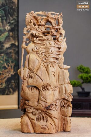 Tượng Đạt Ma Hàng Long Phục Lân Gỗ Hoàng Đàn Tuyết Lạng Sơn
