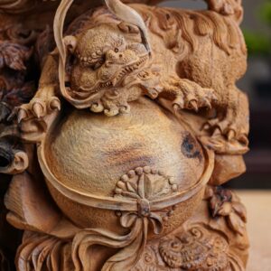 Tượng Đạt Ma Hàng Long Phục Lân Gỗ Hoàng Đàn Tuyết Lạng Sơn