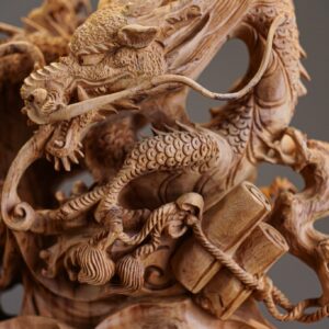 Tượng Đạt Ma Hàng Long Phục Lân Gỗ Hoàng Đàn Tuyết Lạng Sơn