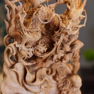 Tượng Đạt Ma Hàng Long Phục Lân Gỗ Hoàng Đàn Tuyết Lạng Sơn