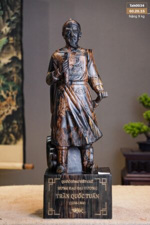 Tượng Hưng Đạo Đại Vương Gỗ Mun Hoa 60
