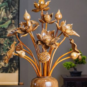 Bình Sen Gỗ Cẩm Vàng