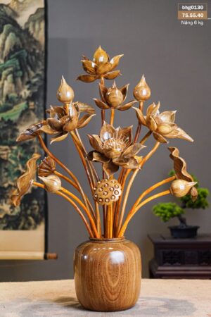 Bình Sen Gỗ Cẩm Vàng