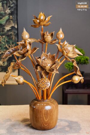 Bình Sen Gỗ Cẩm Vàng