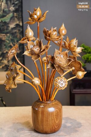 Bình Sen Gỗ Cẩm Vàng