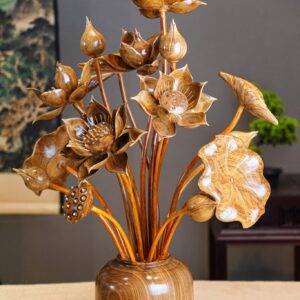 Bình Sen Gỗ Cẩm Vàng