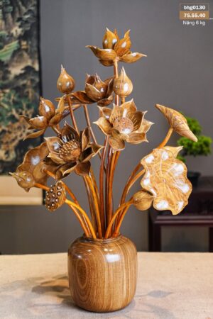 Bình Sen Gỗ Cẩm Vàng