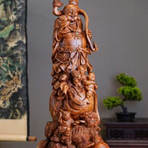 Tượng Di Lặc Ngũ Phúc Phục Lân - Gỗ Sưa
