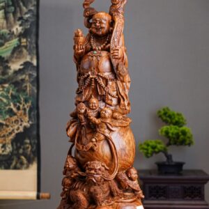Tượng Di Lặc Ngũ Phúc Phục Lân - Gỗ Sưa