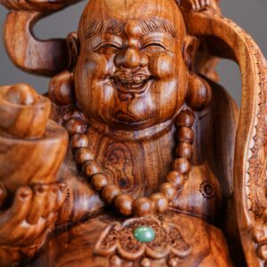 Tượng Di Lặc Ngũ Phúc Phục Lân - Gỗ Sưa