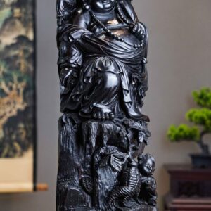 Tượng Di Lặc Nhị Phúc Gỗ Tử Đàn Tím