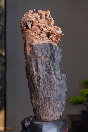 Tượng Phật Bà Long Phụng Sum Vầy Gỗ Lũa Sưa Quảng Bình