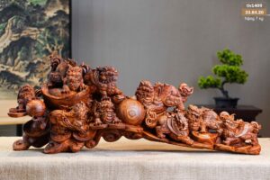 Tượng Cửu Nghê Gỗ Sưa