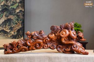 Tượng Cửu Nghê Gỗ Sưa